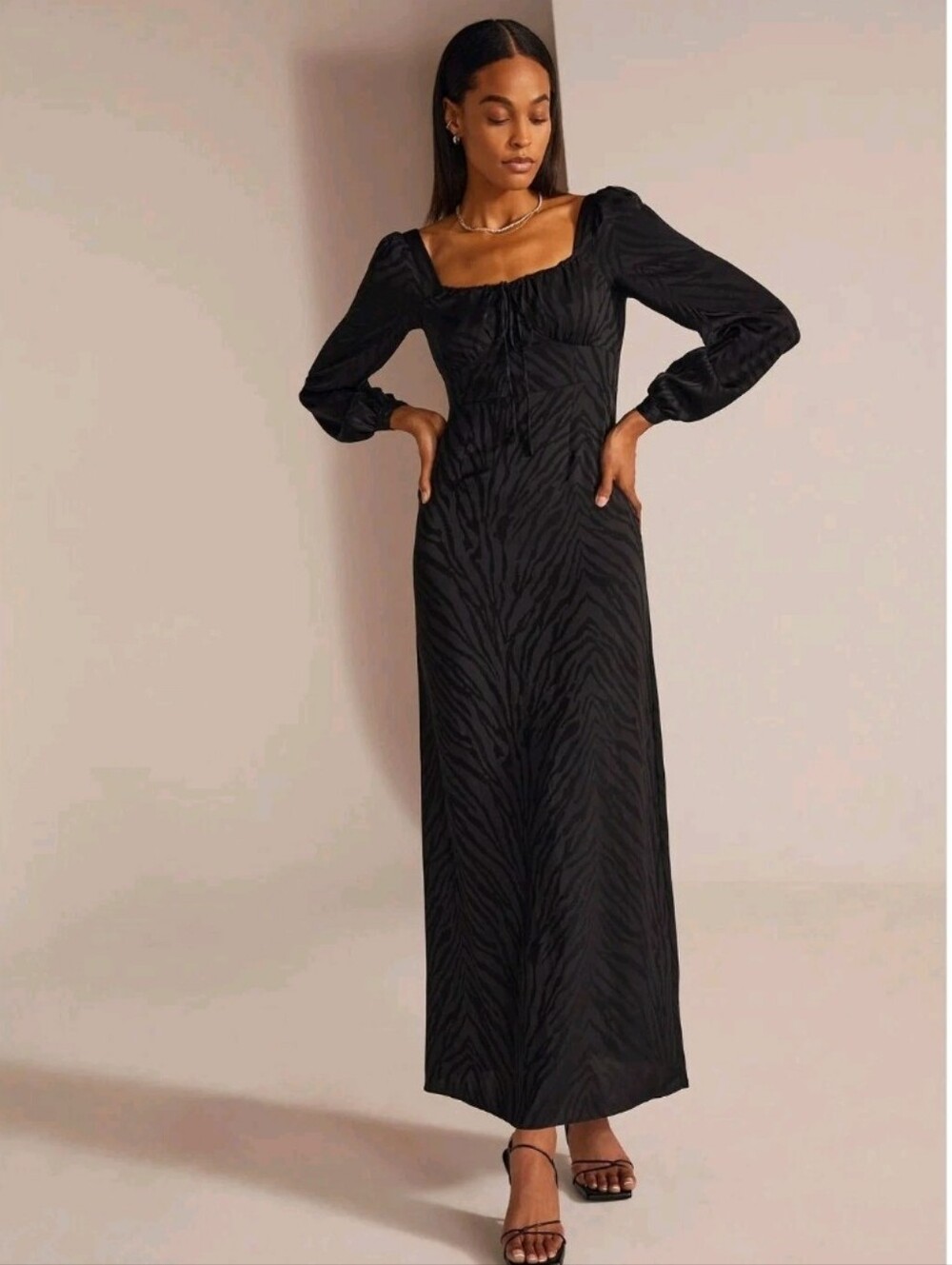 Favorite Daughter Black Long Sleeve Maxi Dress